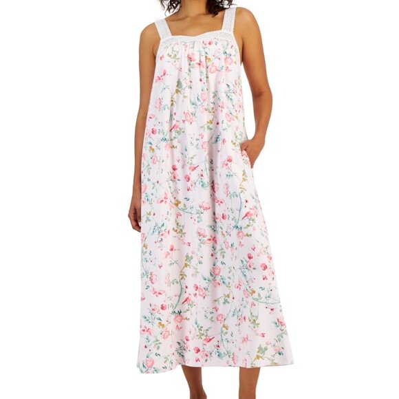 #40 Charter Club Women's Cotton Floral Lace-Trim Nightgown, - Picture 1 of 1